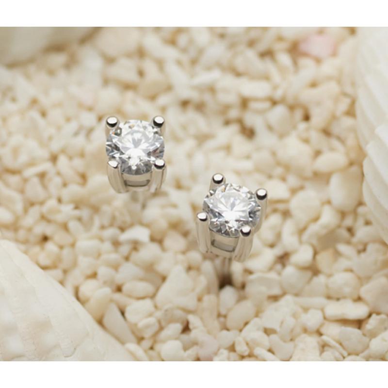 Round Cut Moissanite Diamond Classic Stud Earrings