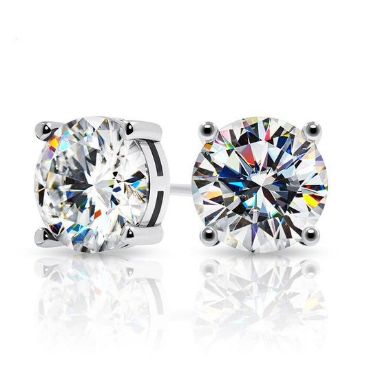 Round Moissanite Diamond Classic Stud Earrings