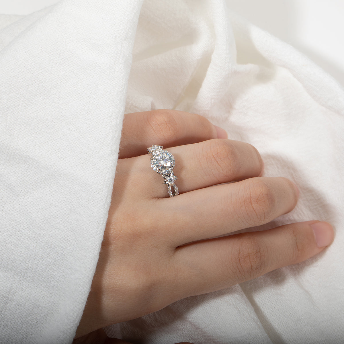 1 CCTW Infinity Halo Engagement Ring