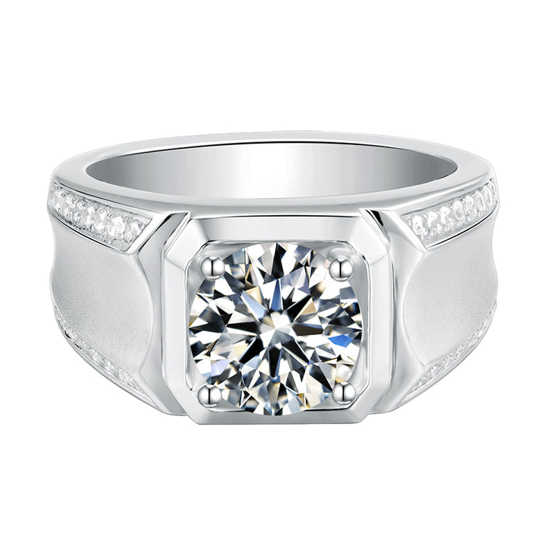 1.0/2.0/3.0CTTW Moissanite Groove Setting Men's Rings