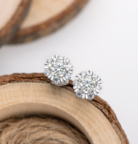 D Color Moissanite Earrings 925 Sterling Silver Stud Earrings