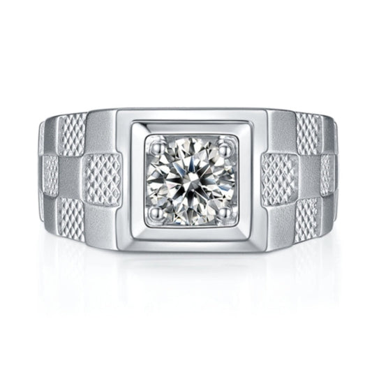 1.0CT Round Cut Moissanite Men's Rings