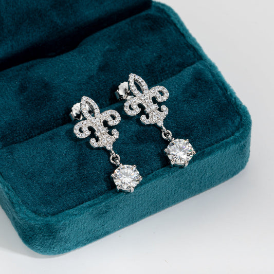 2.0CTTW D Color Moissanite Drop Earrings 925 Sterling Silve Hook Earrings
