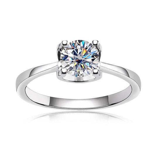 1CT Straight Arm Bull Head Solitaire Engagemengt Rings