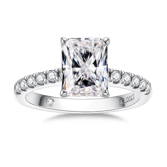 3CT Radiant Cut Moissanite Engagement Rings