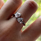 2.0CTTW D Color Heart Shape Moissanite Two Stone Ring 925 Sterling Silver Rings