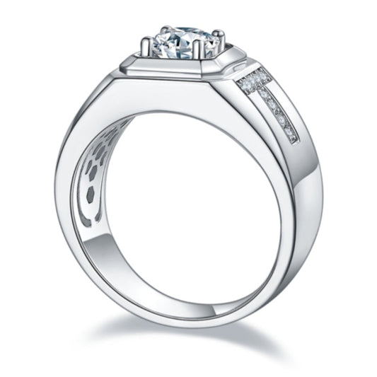 1.0CTTW 18K White Gold Plated Men's Rings