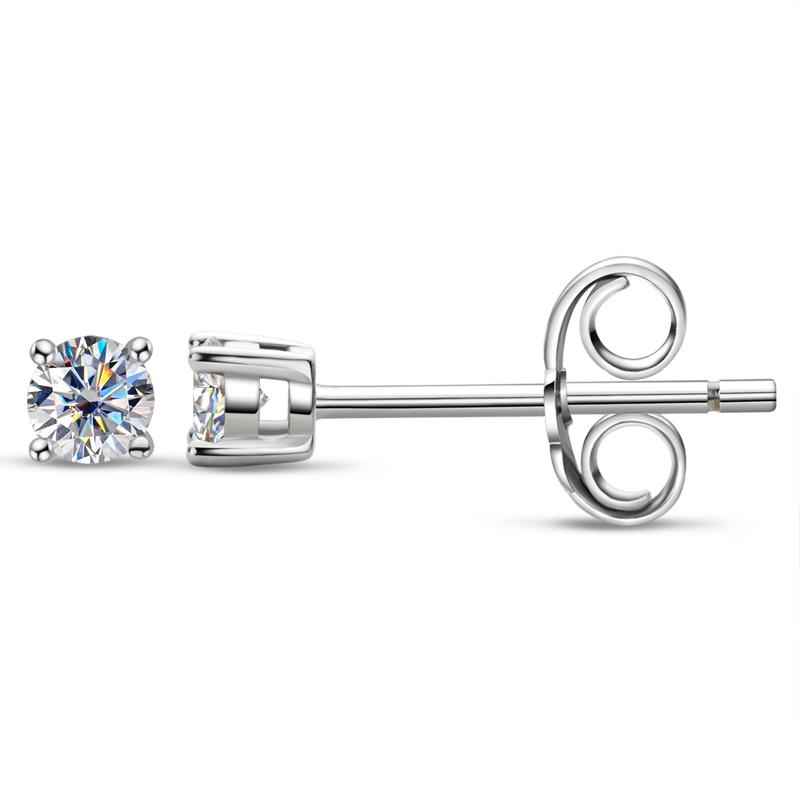 Round Cut Moissanite Diamond Classic Stud Earrings