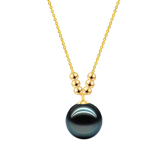 Yowting 18K Glod Black Pearl Necklace