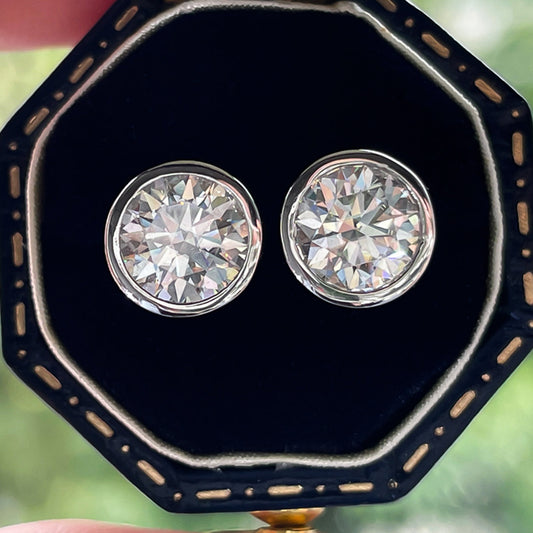 2.0CTTW D Color Moissanite Diamond Stud Earrings 925 Sterling Silver Earrings