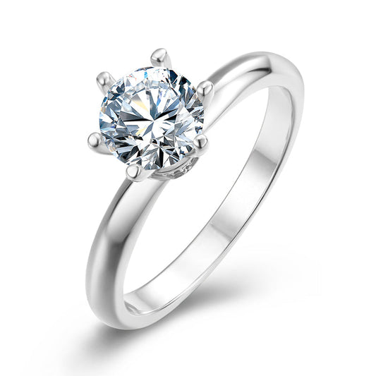 1.0C D Color Moissanite 18K Gold Plated Engagement Rings