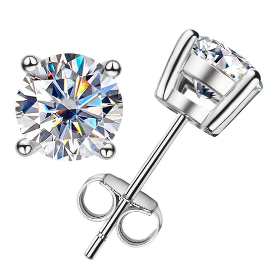 1.0/2.0CTTW D Color Moissanite Earrings 925 Sterling Silver Earrings