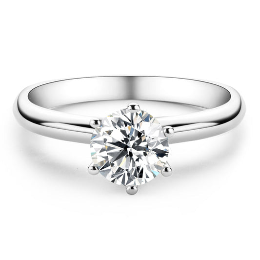 1.0C D Color Moissanite 18K Gold Plated Engagement Rings