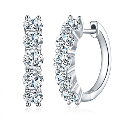 4mm 3.0CTTW D Color Moissanite Earrings Hoop Earrings 925 Silver Earrings
