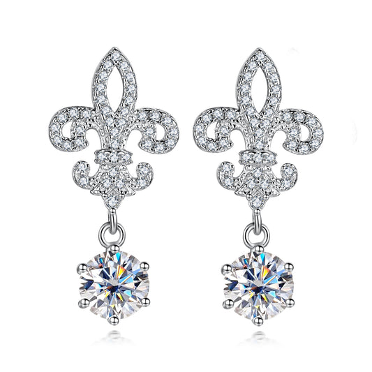 2.0CTTW D Color Moissanite Drop Earrings 925 Sterling Silve Hook Earrings