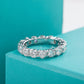 4.8CTTW D Color Heart Moissanite Band Ring 18K Gold Plated 925 Sterling Silver Rings