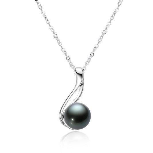 9.5-10mm Tahitian Cultured Black Pearl Pendant Necklace