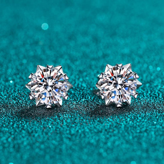 Round Cut Moissanite Diamond Classis Stud Earrings