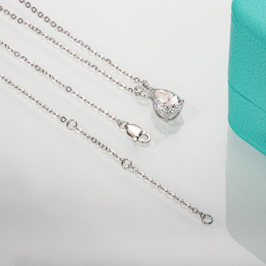 14K Solid Gold 2.0CTTW D Color Moissanite Pendant Necklace