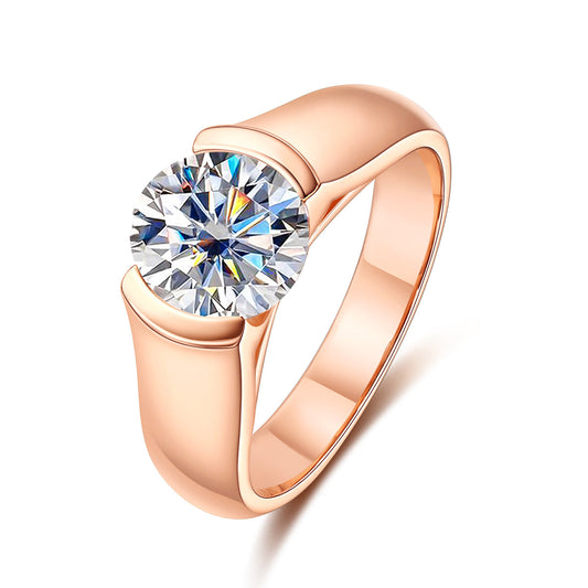 18K Rose Gold Plated Engagement Ring Solitaire Ring