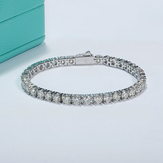 11.7-14.4CTTW D Color Moissanite Tennis Bracelet On Hand 925 Sterling Silver Bracelets