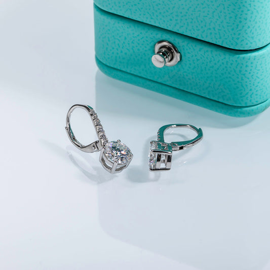 1CT Moissanite Dangle Drop 925 Sterling Silver Earrings