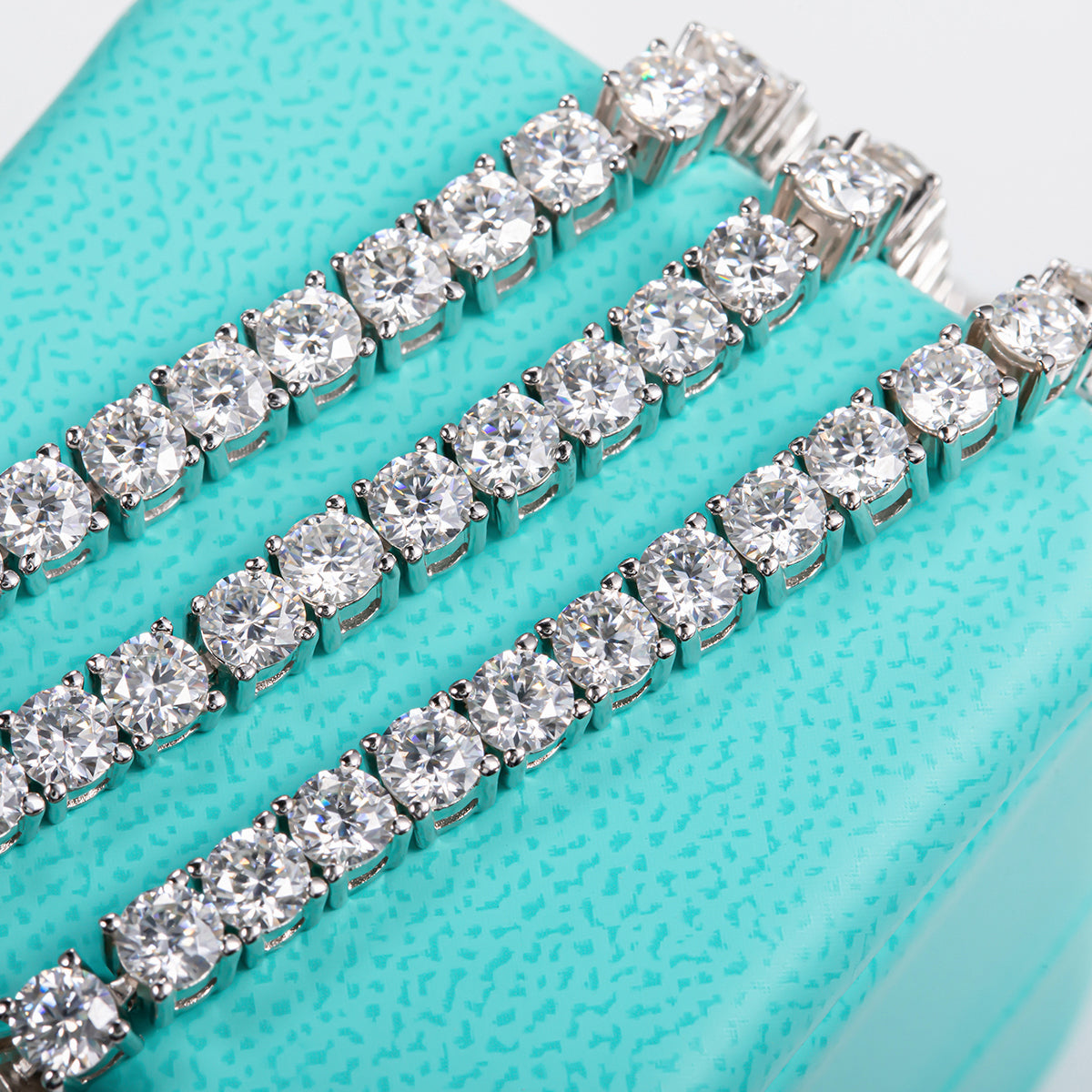 11.7-14.4CTTW D Color Moissanite Tennis Bracelet On Hand 925 Sterling Silver Bracelets