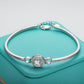 1ct D Color Moissanite Diamond Silver Bracelet 18K White Gold Plated Adjustable Bangles