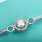 1ct D Color Moissanite Diamond Silver Bracelet 18K White Gold Plated Adjustable Bangles