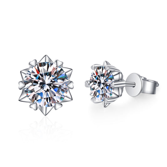 Round Cut Moissanite Diamond Classis Stud Earrings