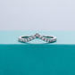 18K Moissanite White Gold Plated V Row Ring