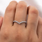18K Moissanite White Gold Plated V Row Ring