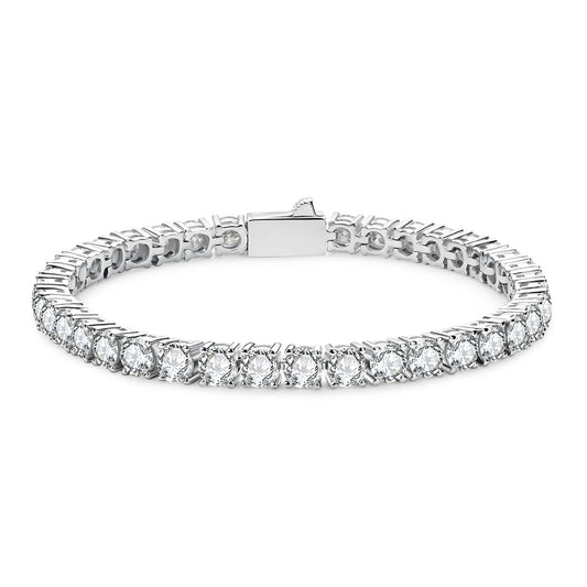 11.7-14.4CTTW D Color Moissanite Tennis Bracelet On Hand 925 Sterling Silver Bracelets