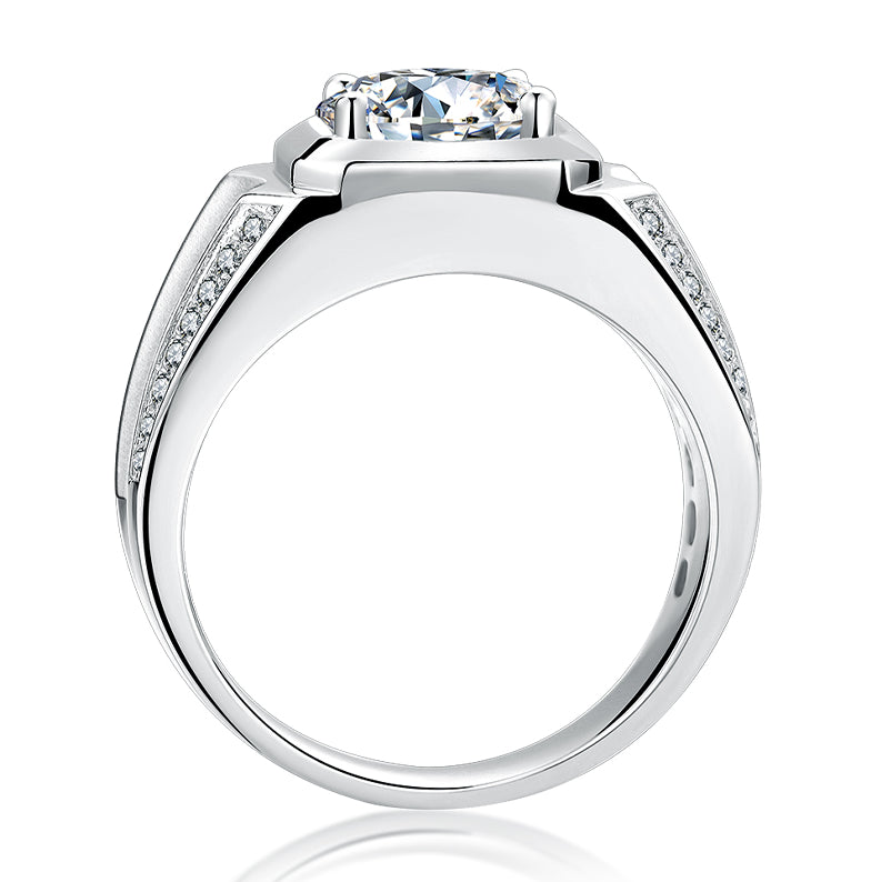 1.0/2.0/3.0CTTW Moissanite Groove Setting Men's Rings