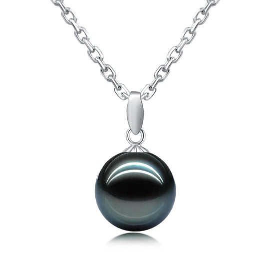 Yowting 18K Gold Natural Black Pearl Necklace