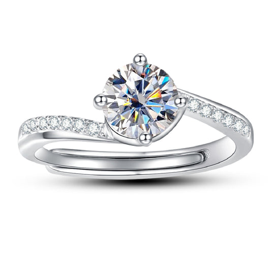 1CT Hugging Twist Arm Moissanite Engagement Rings