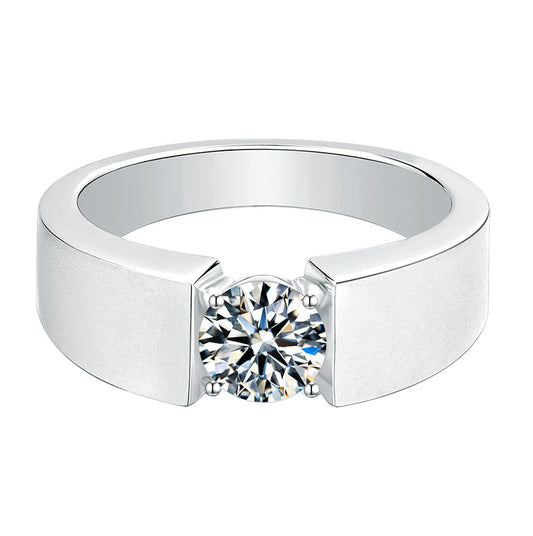 1.0 Carat Moissanite 18K Plated Gold Men's Rings