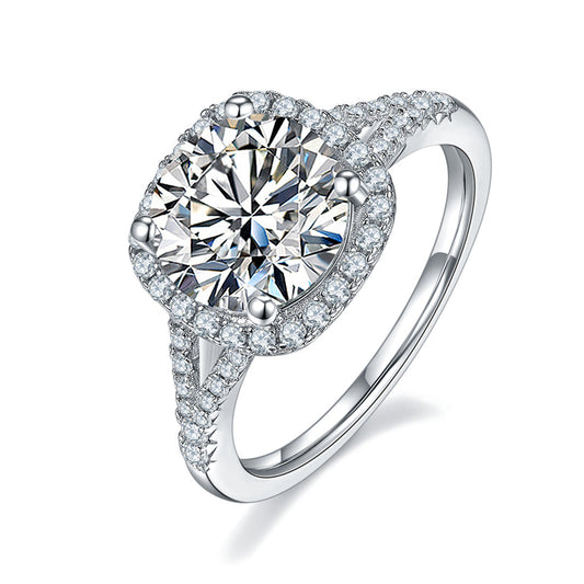 1.5CT/2.0CT/3.0CTTW D Color Moissanite ring 18K Gold Plated Ring
